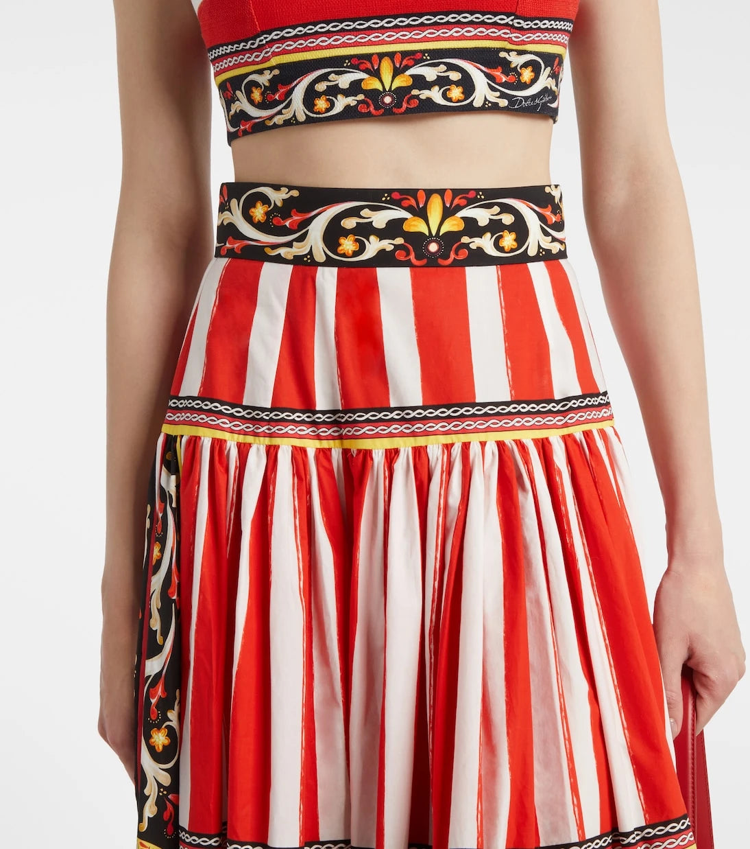 Dolce&Gabbana - Taormina striped cotton maxi skirt