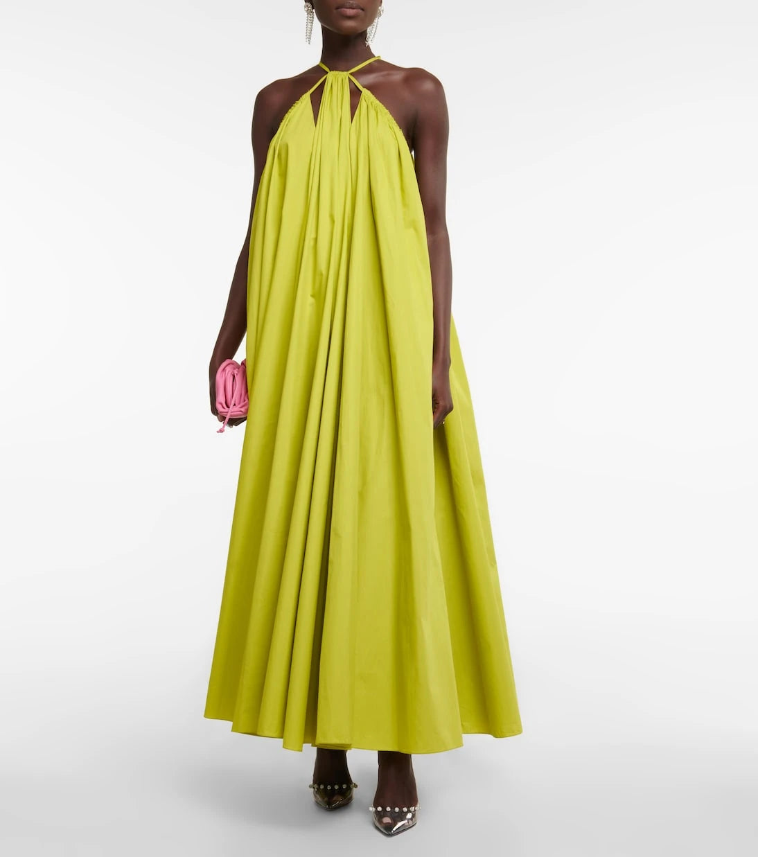 Oscar de la Renta - Halterneck cotton gown