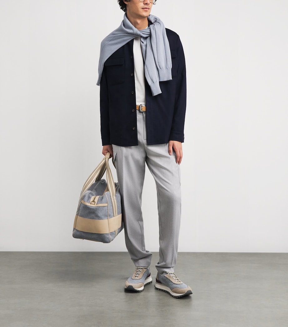 Blue Wool Stripe Overshirt