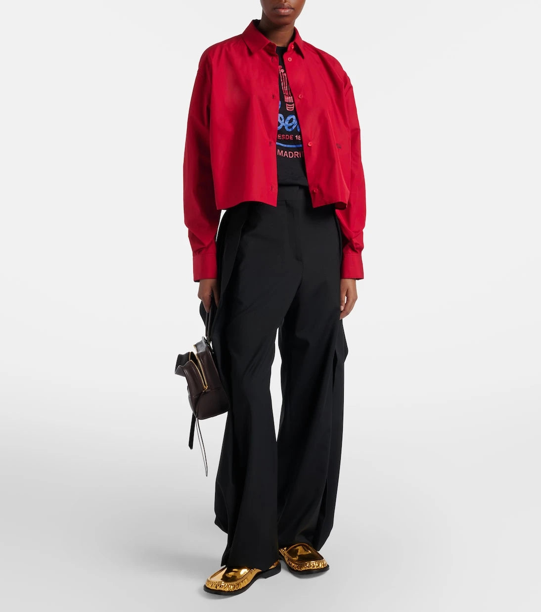 Loewe - Draped wool wide-leg pants