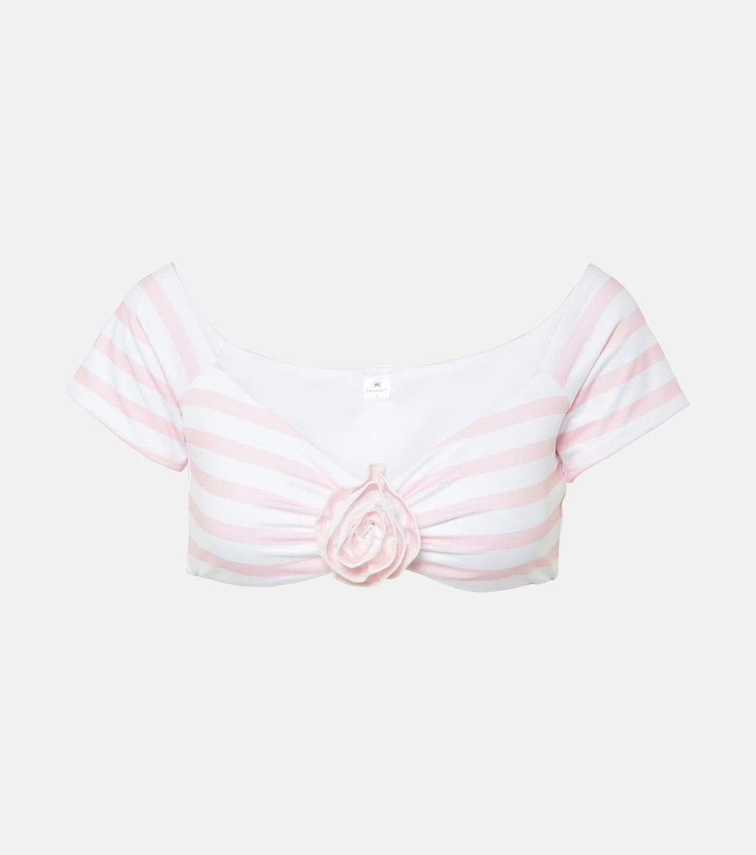 Bananhot - Stefani striped off-shoulder crop top