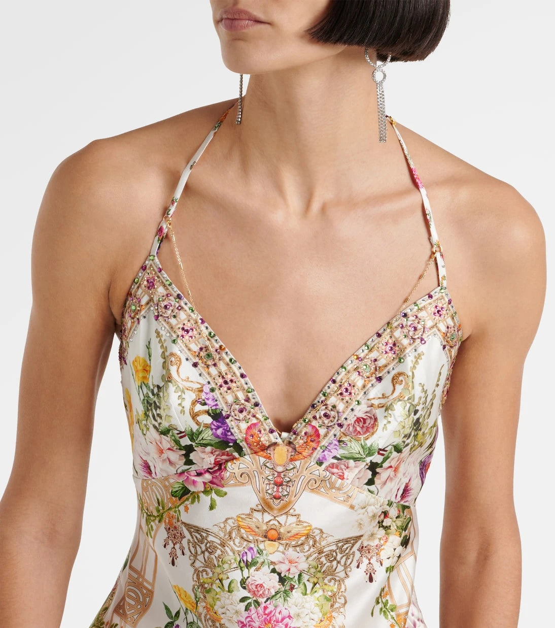 Camilla - Chain-detail silk maxi dress
