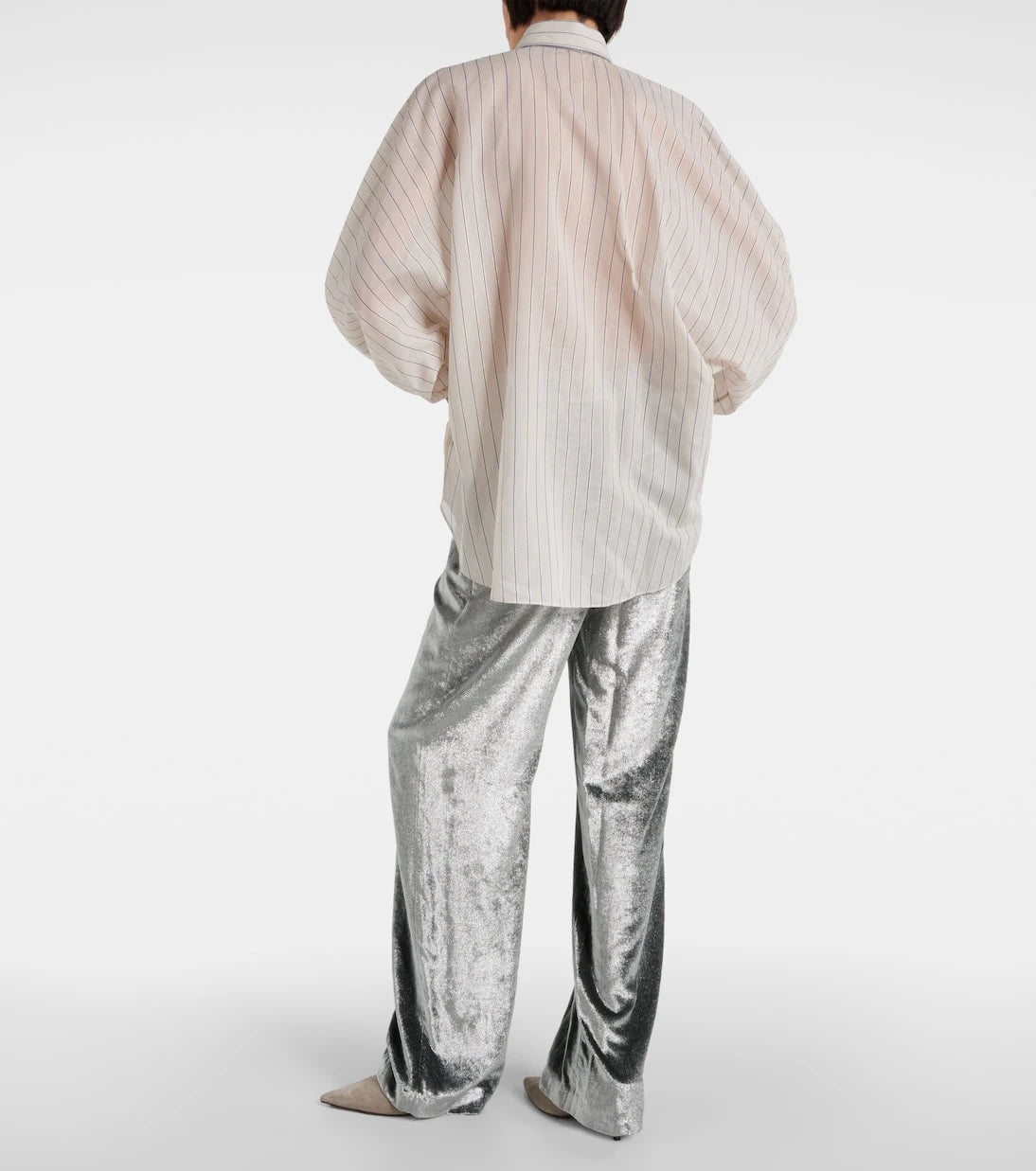 Brunello Cucinelli - Cotton-blend lamé shirt