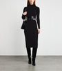 Max Mara Black Wool-Cashmere Midi Dress