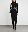 Max Mara Black Wool-Cashmere Midi Dress