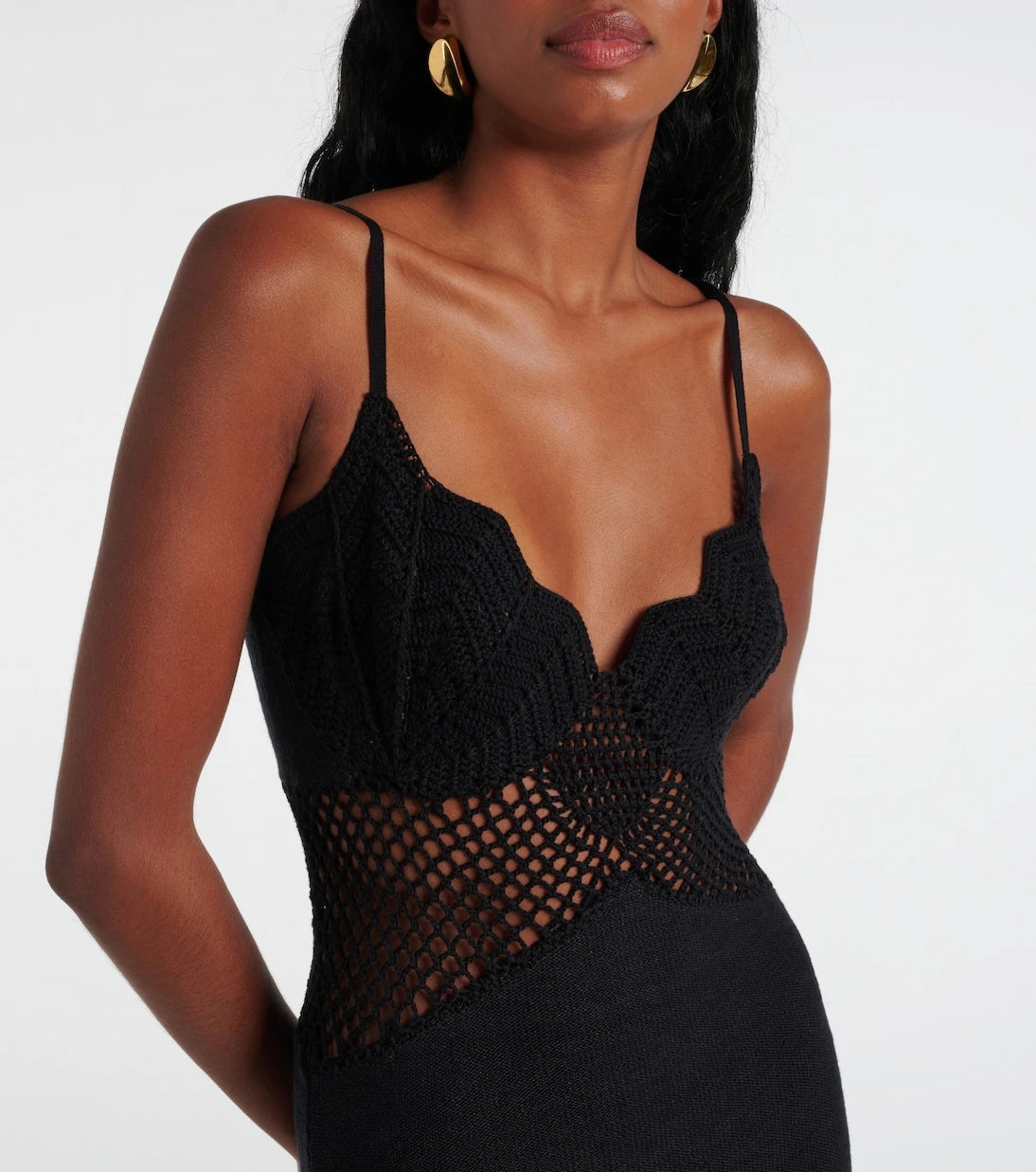 Staud - Tara crochet-trimmed cotton maxi dress