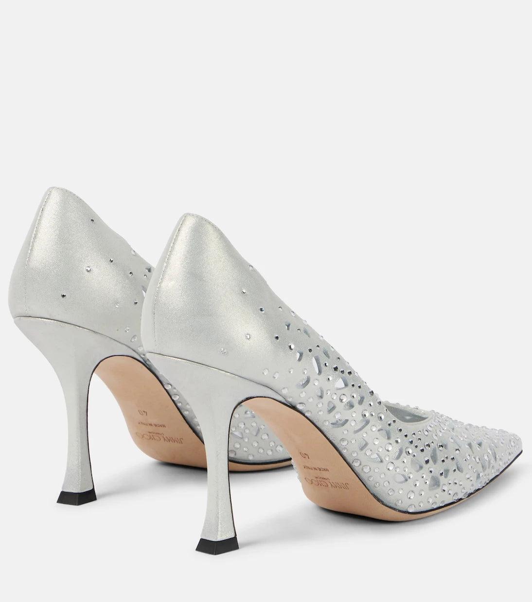Jimmy Choo - حذاء زيري 90 بكعب عالٍ من جلد السويد المزين