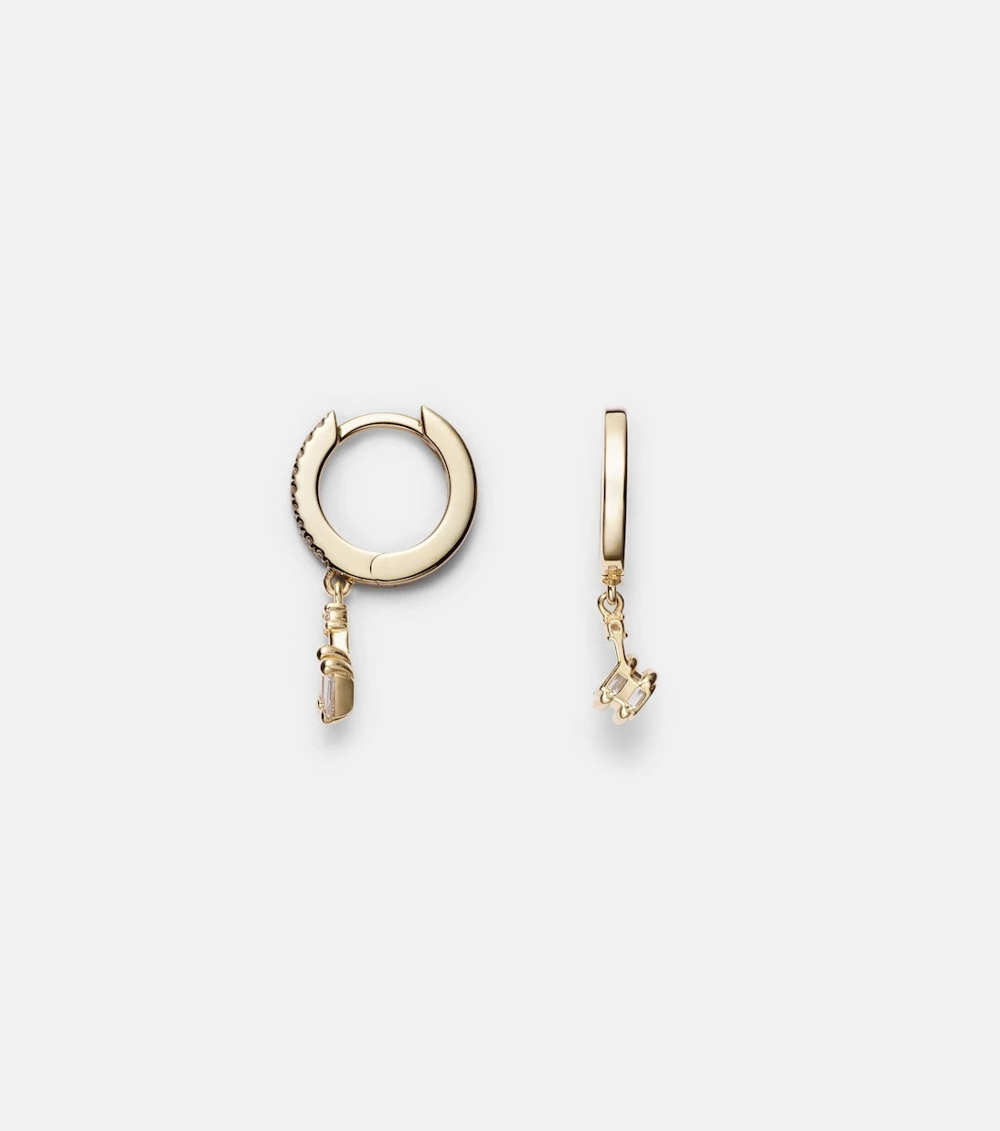 Suzanne Kalan - 18kt gold drop earrings with diamonds