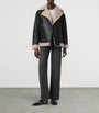 AllSaints Shearling Sola Leather Jacket BLACK/NATURAL