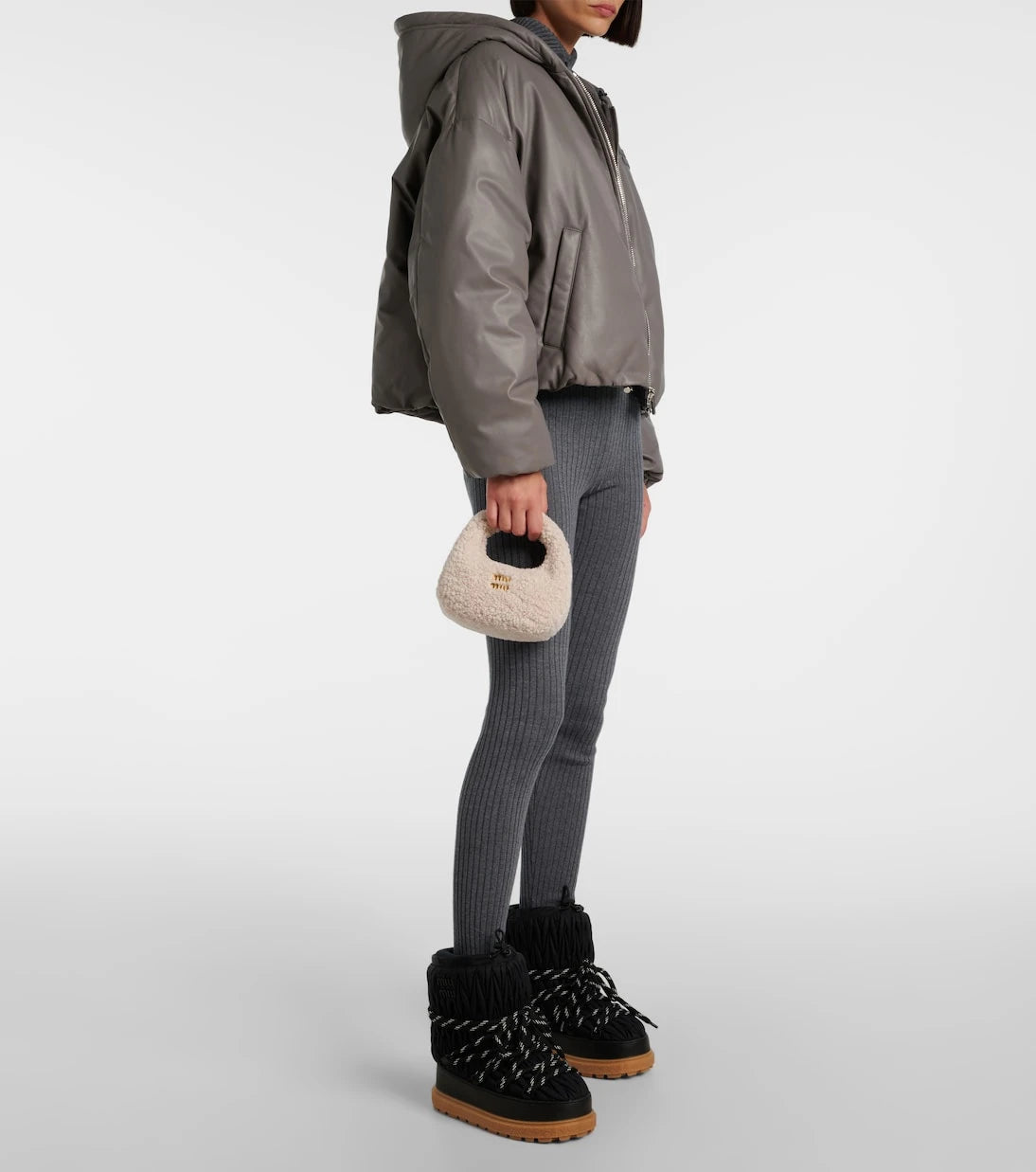 Miu Miu - Wander Mini shearling shoulder bag