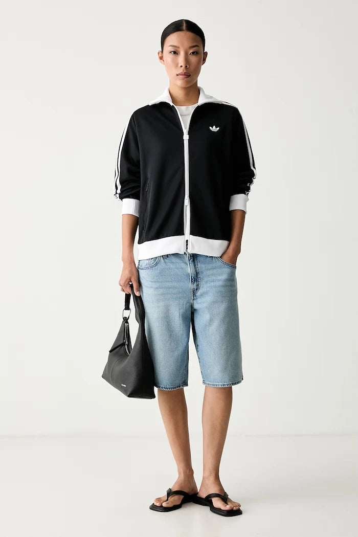 adidas Originals pamuklu fermuarlı kadın sweatshirt Beckenbauer