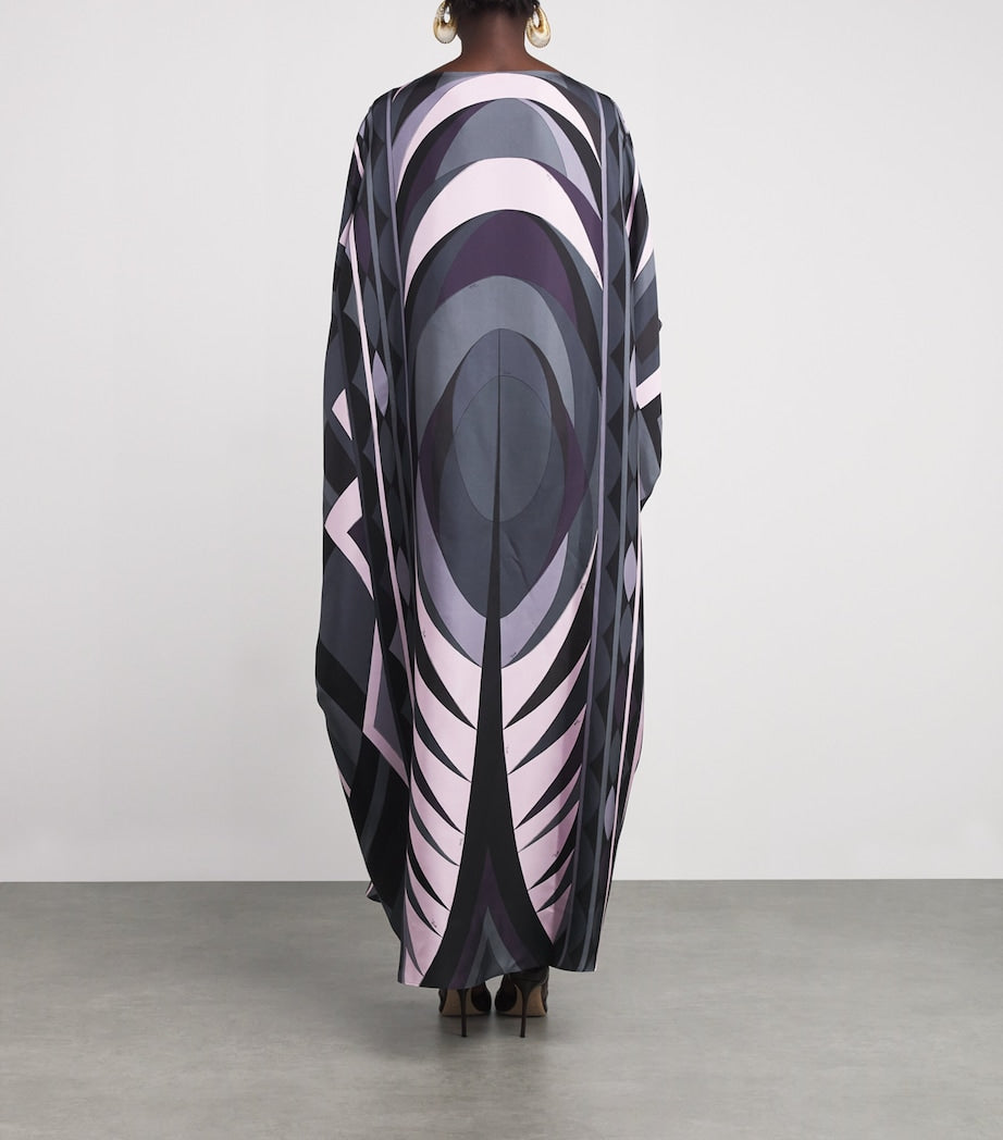 Pucci Black Silk Kaftan Maxi Dress