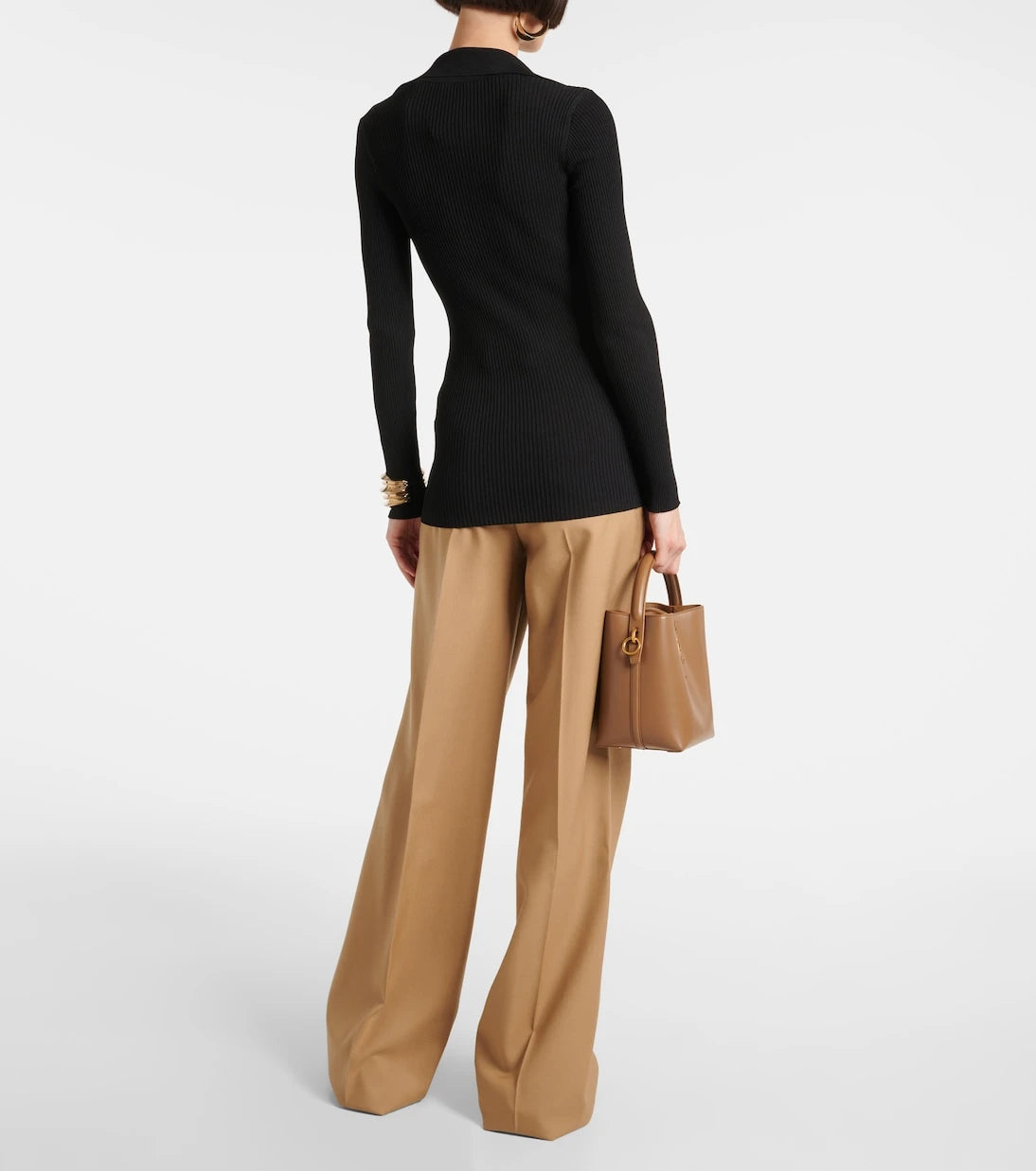Saint Laurent - Ribbed-knit polo sweater