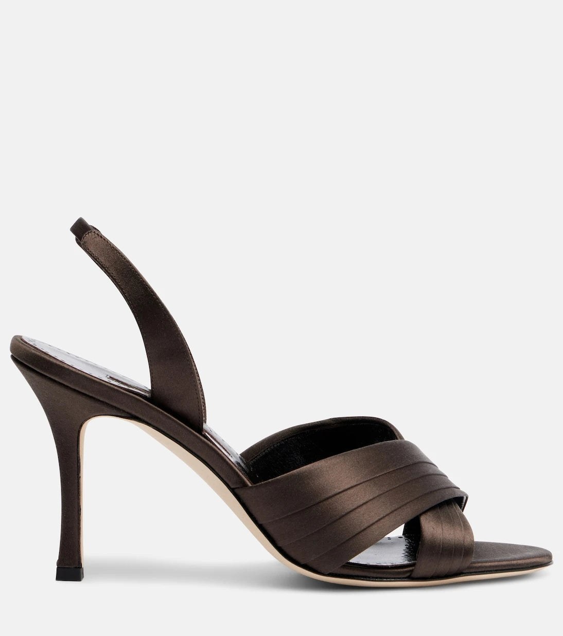 Manolo Blahnik - Viera satin slingback sandals