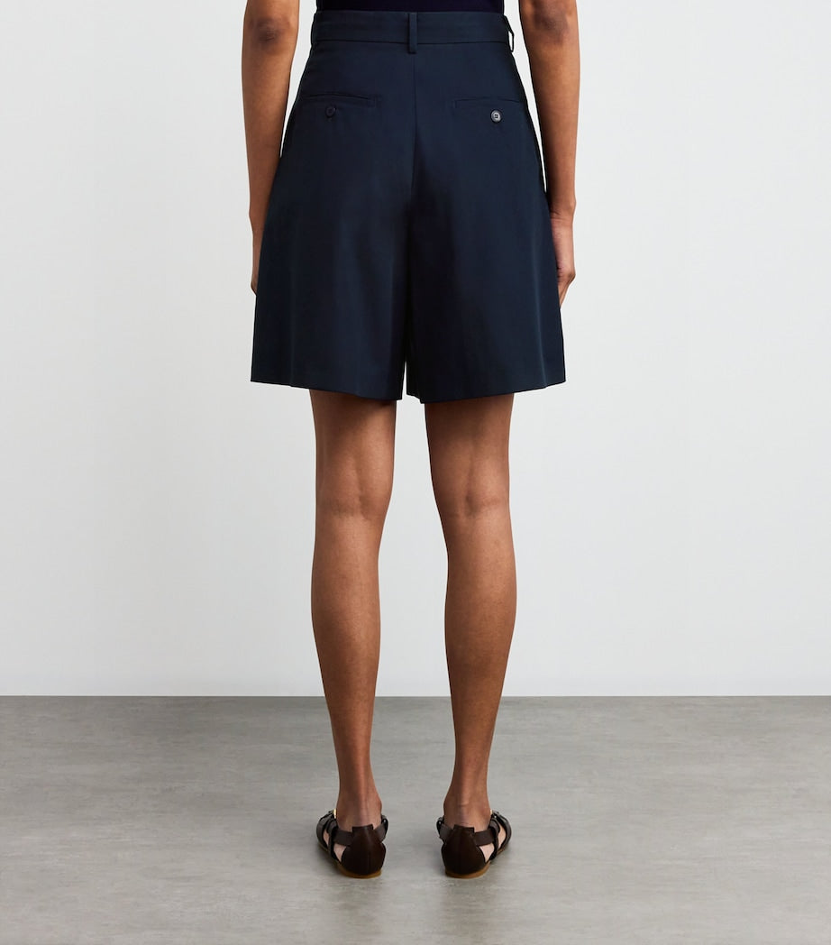 Weekend Max Mara Blue Cotton Gabardine Bermuda Shorts