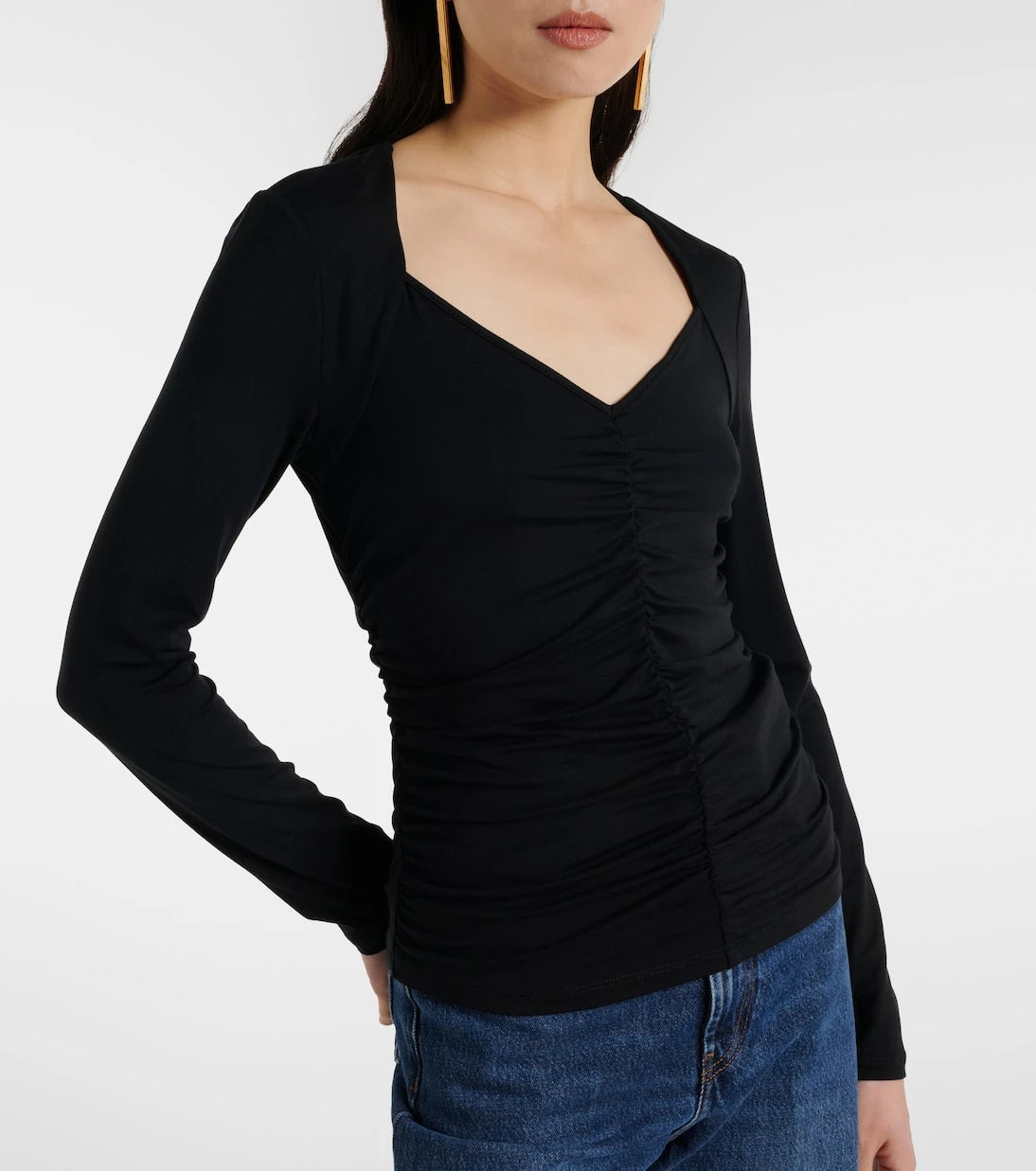 Veronica Beard - Benedict gathered cotton jersey T-shirt