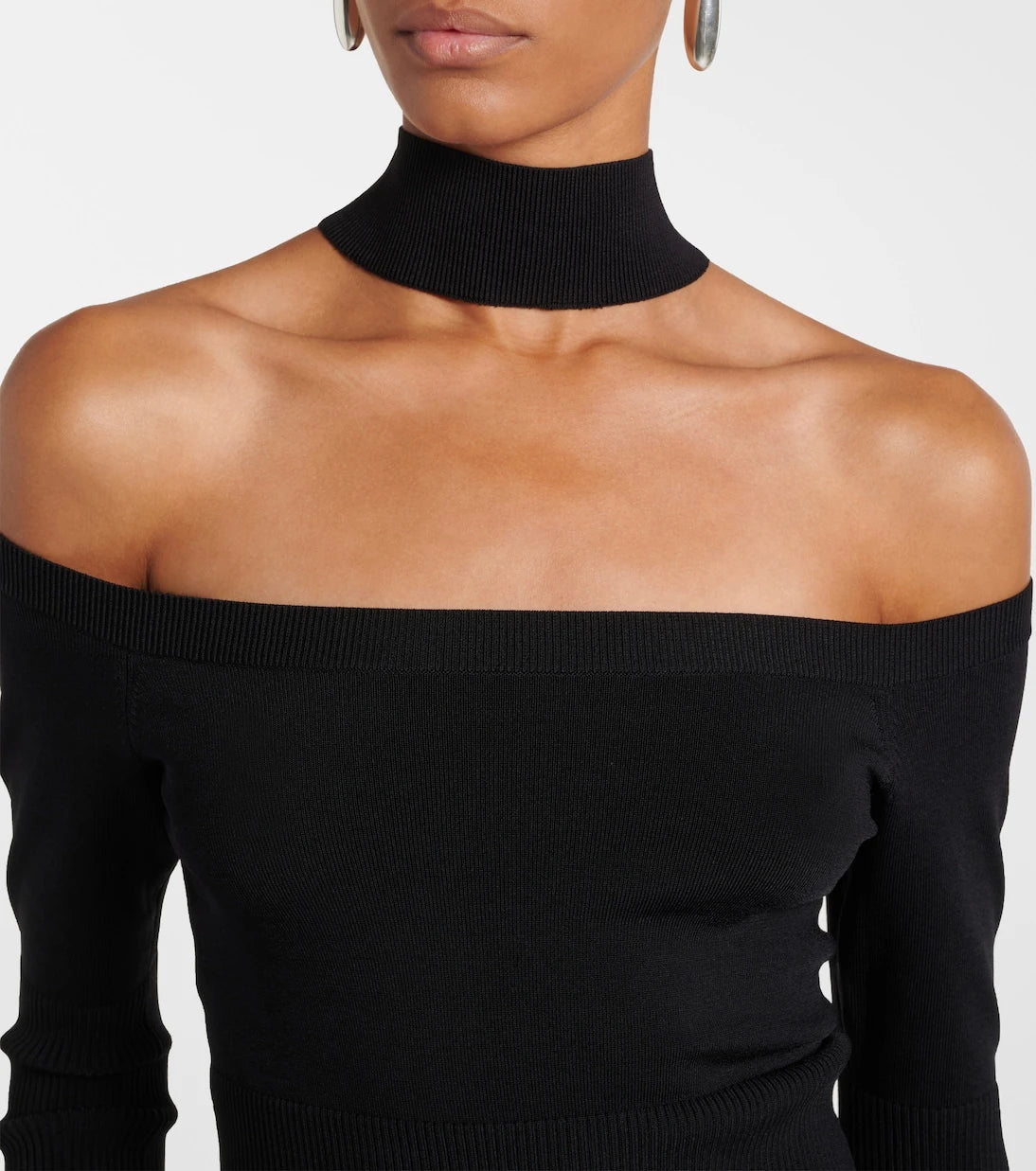 Simkhai - Lila ribbed-knit off-shoulder top