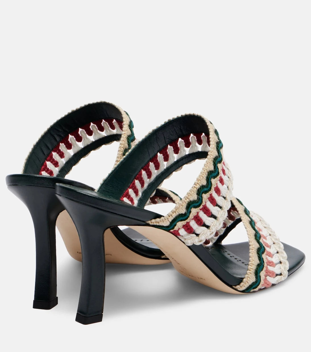 Manolo Blahnik - Mabeco 90 leather-trimmed knitted mules
