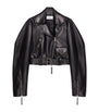 Givenchy Black Leather Cropped Cocoon Jacket