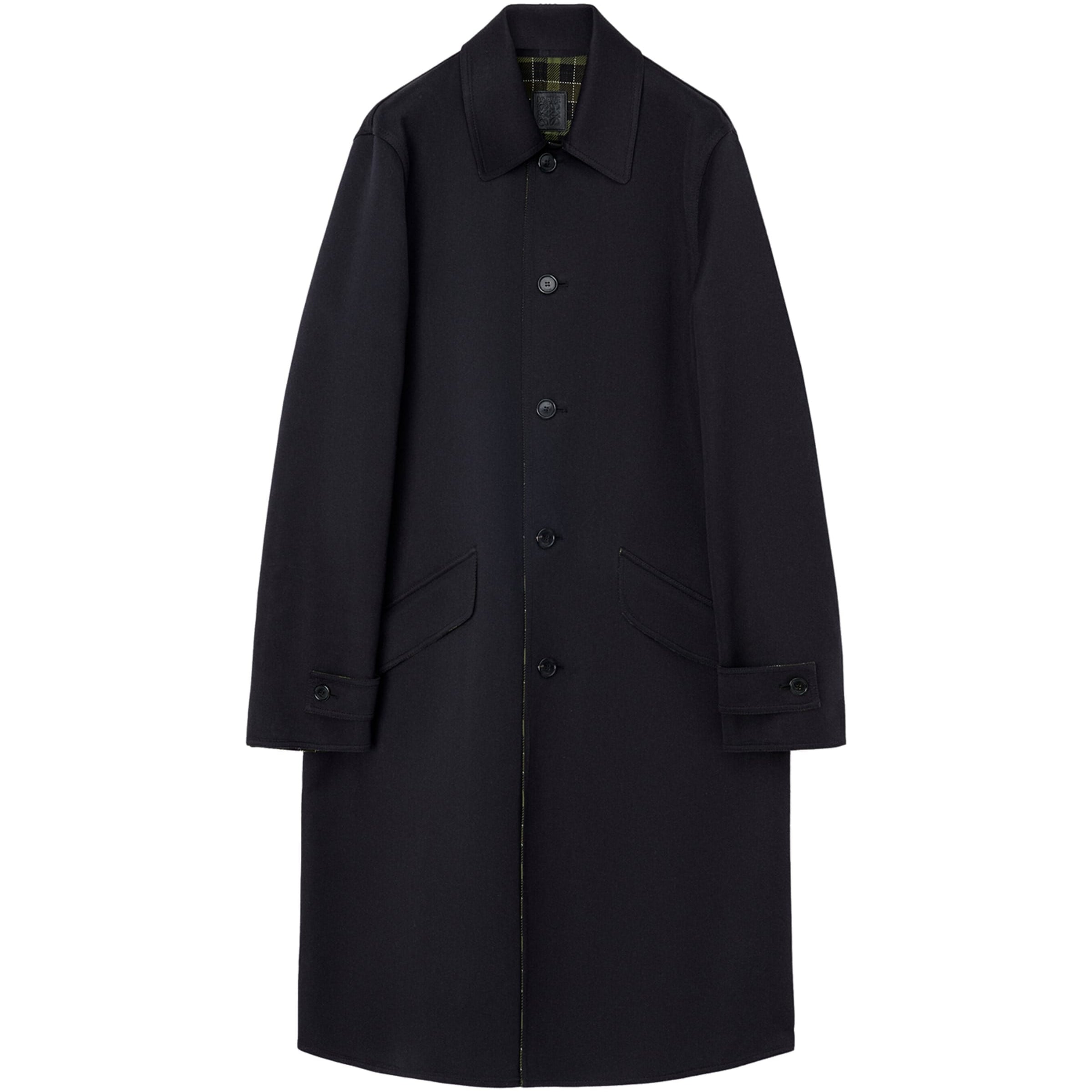 LOEWE Black Wool-Blend Reversible Overcoat