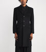 Yohji Yamamoto Black Wool-Cashmere Overcoat