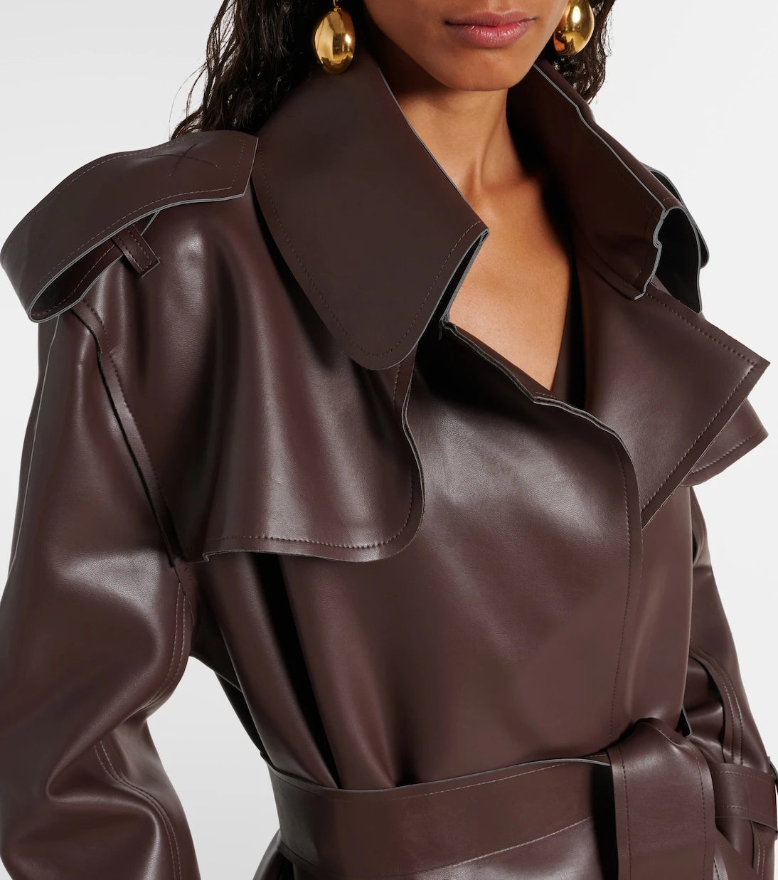 Norma Kamali - Faux leather trench coat