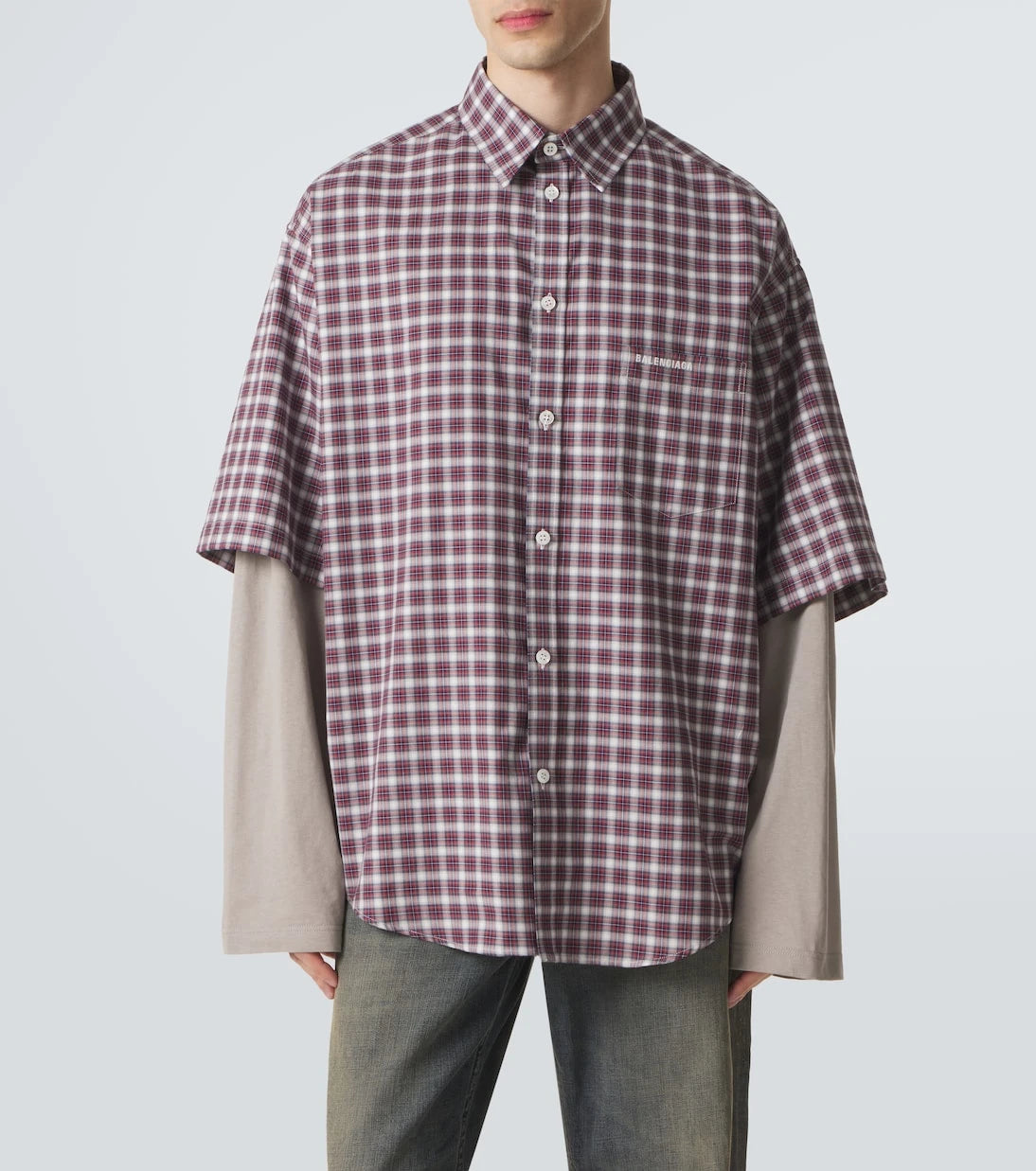 Balenciaga - Layered checked cotton shirt