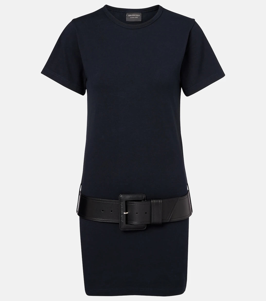 Balenciaga - Belted cotton-blend jersey minidress