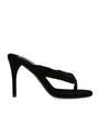 Alaïa Black Velvet Thong Sandals 90