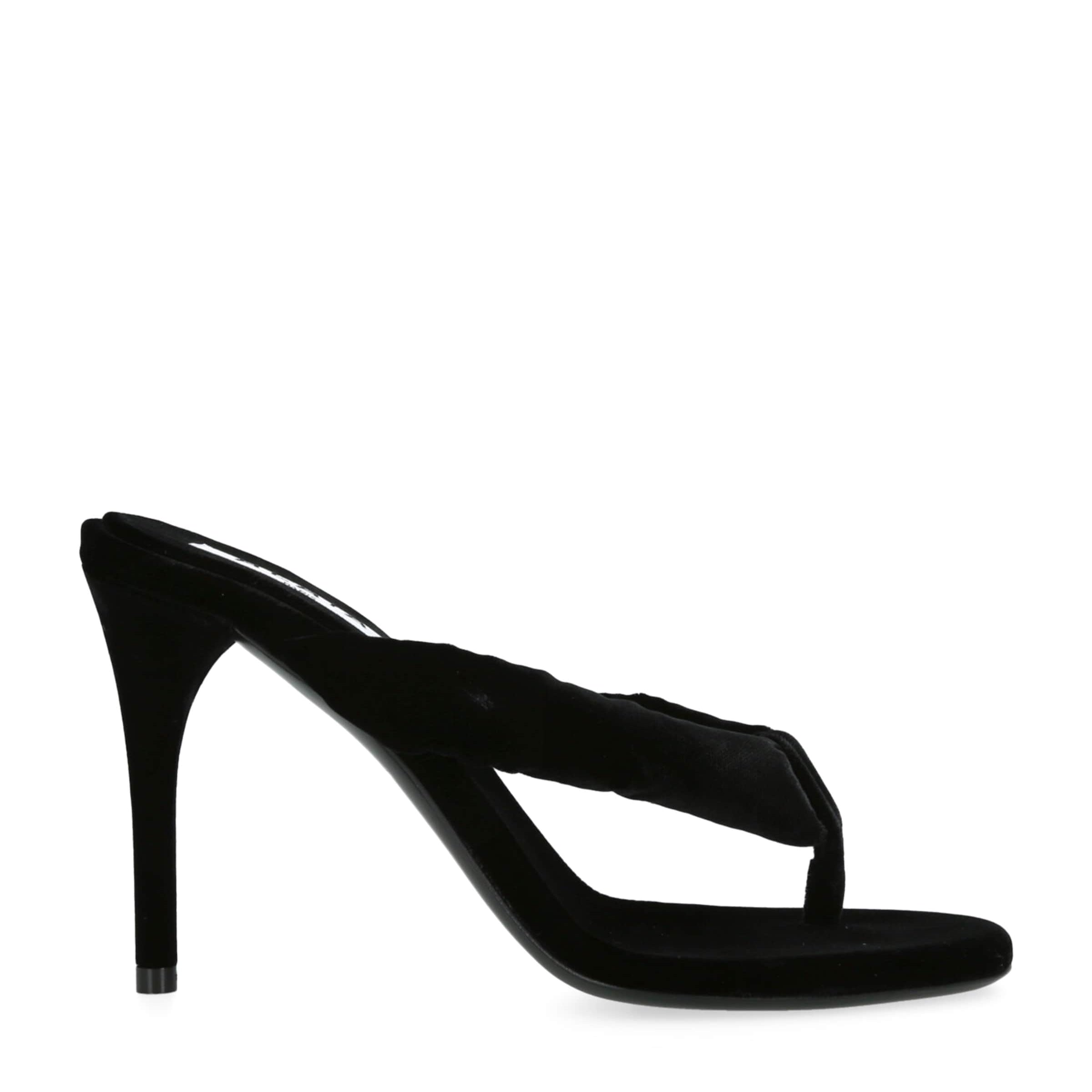 Alaïa Black Velvet Thong Sandals 90