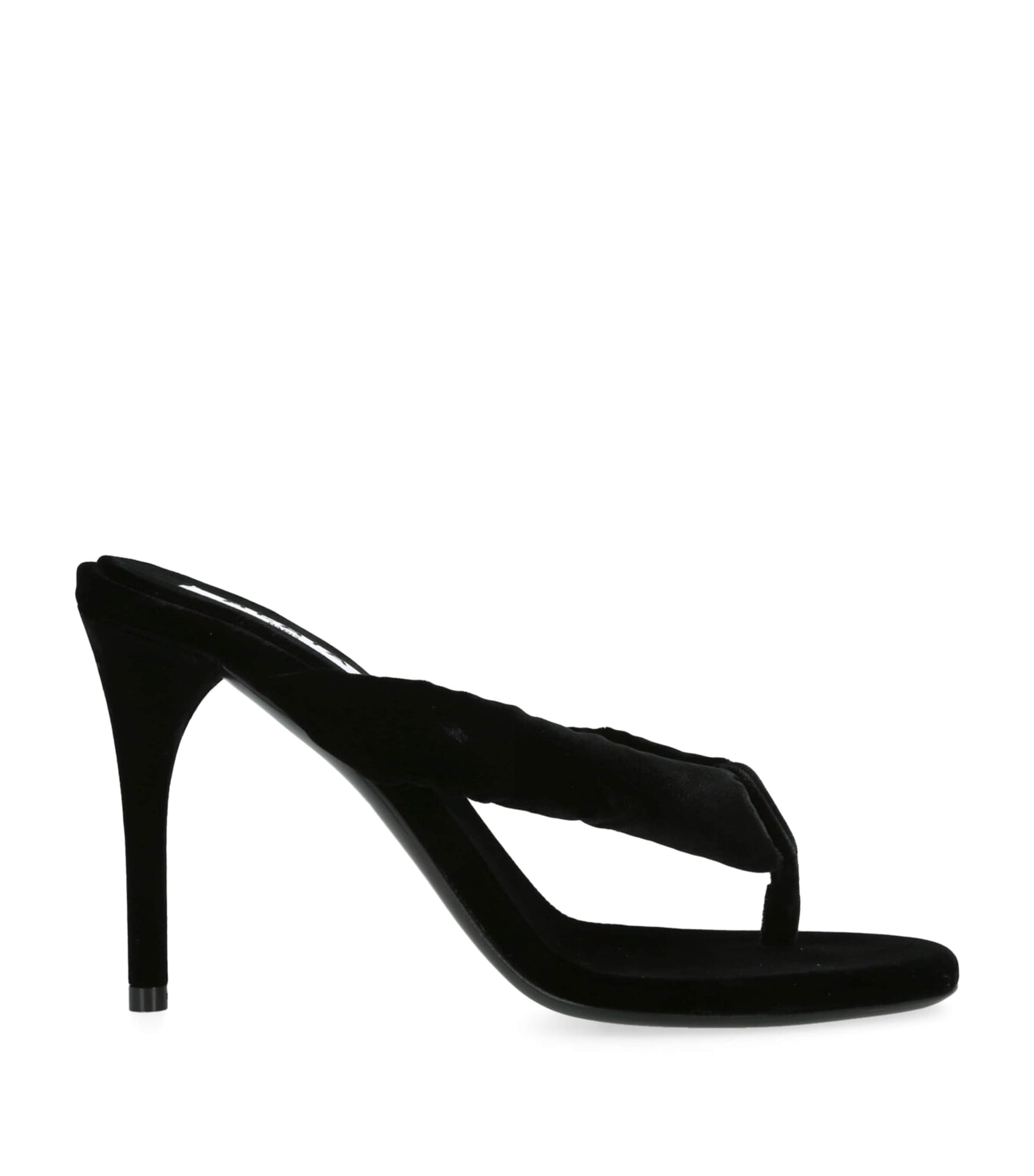 Alaïa Black Velvet Thong Sandals 90