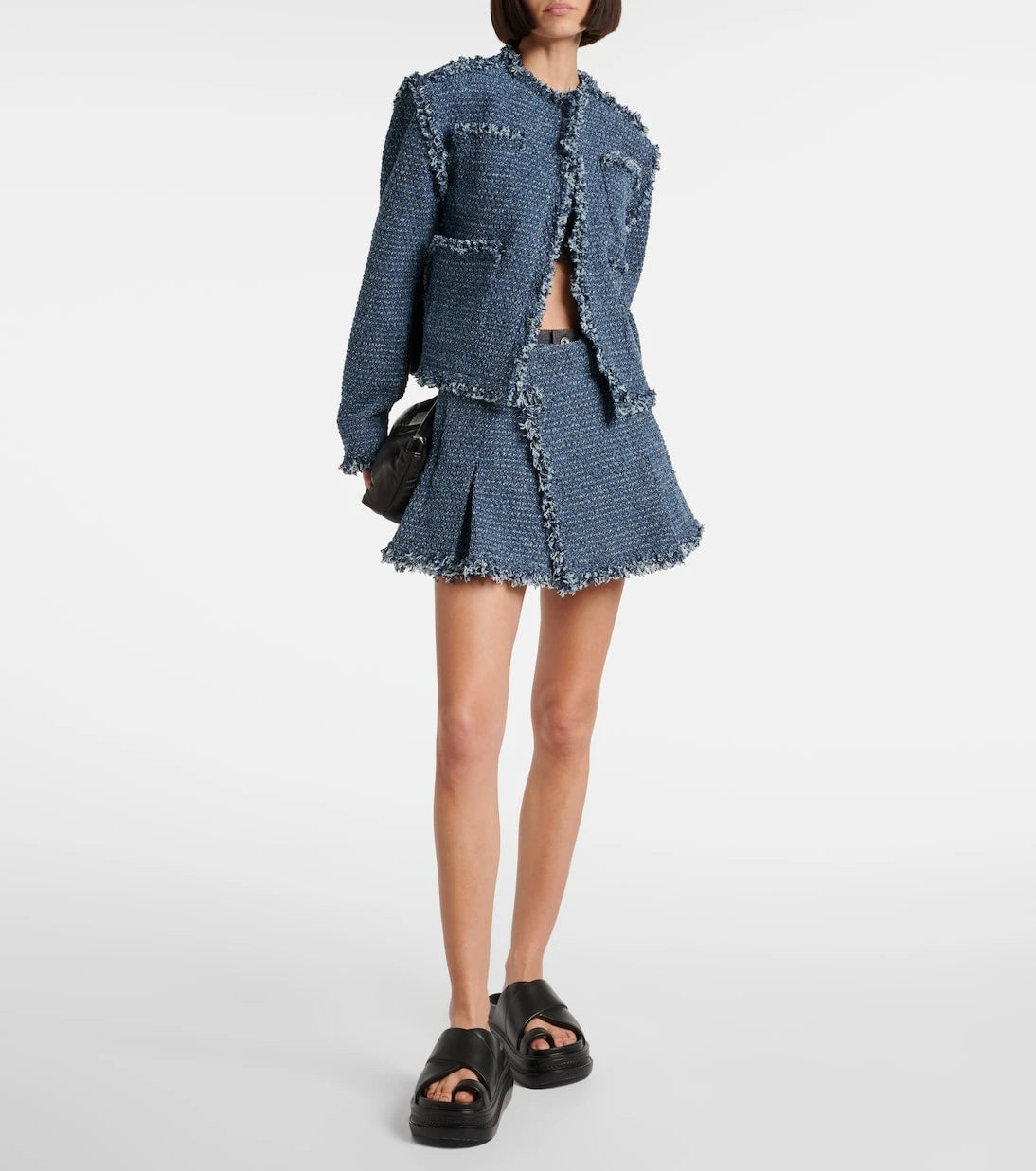 Sacai - Punching denim shorts