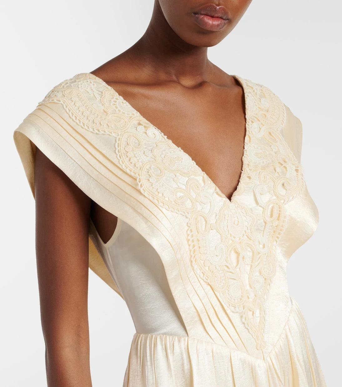 Xu Zhi - Lace-trimmed maxi dress