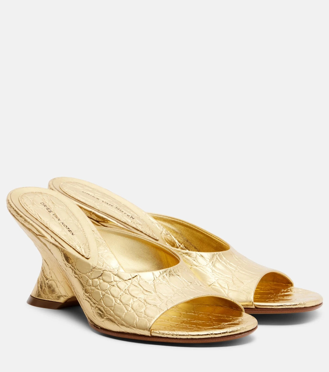 Dries Van Noten - Metallic leather sandals