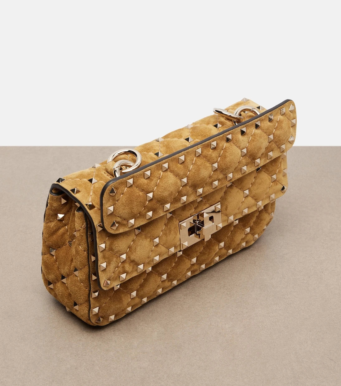 Valentino Garavani - Rockstud Spike Small suede top-handle bag