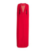 Stella McCartney Red Crepe Embellished Cape Gown