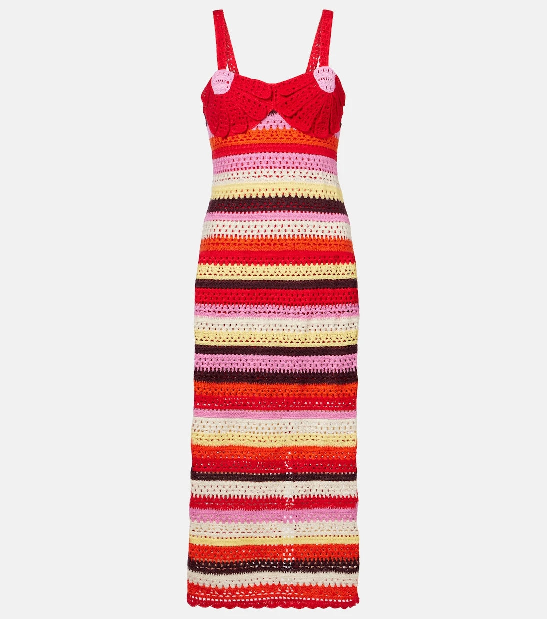 Farm Rio - Striped crochet midi dress