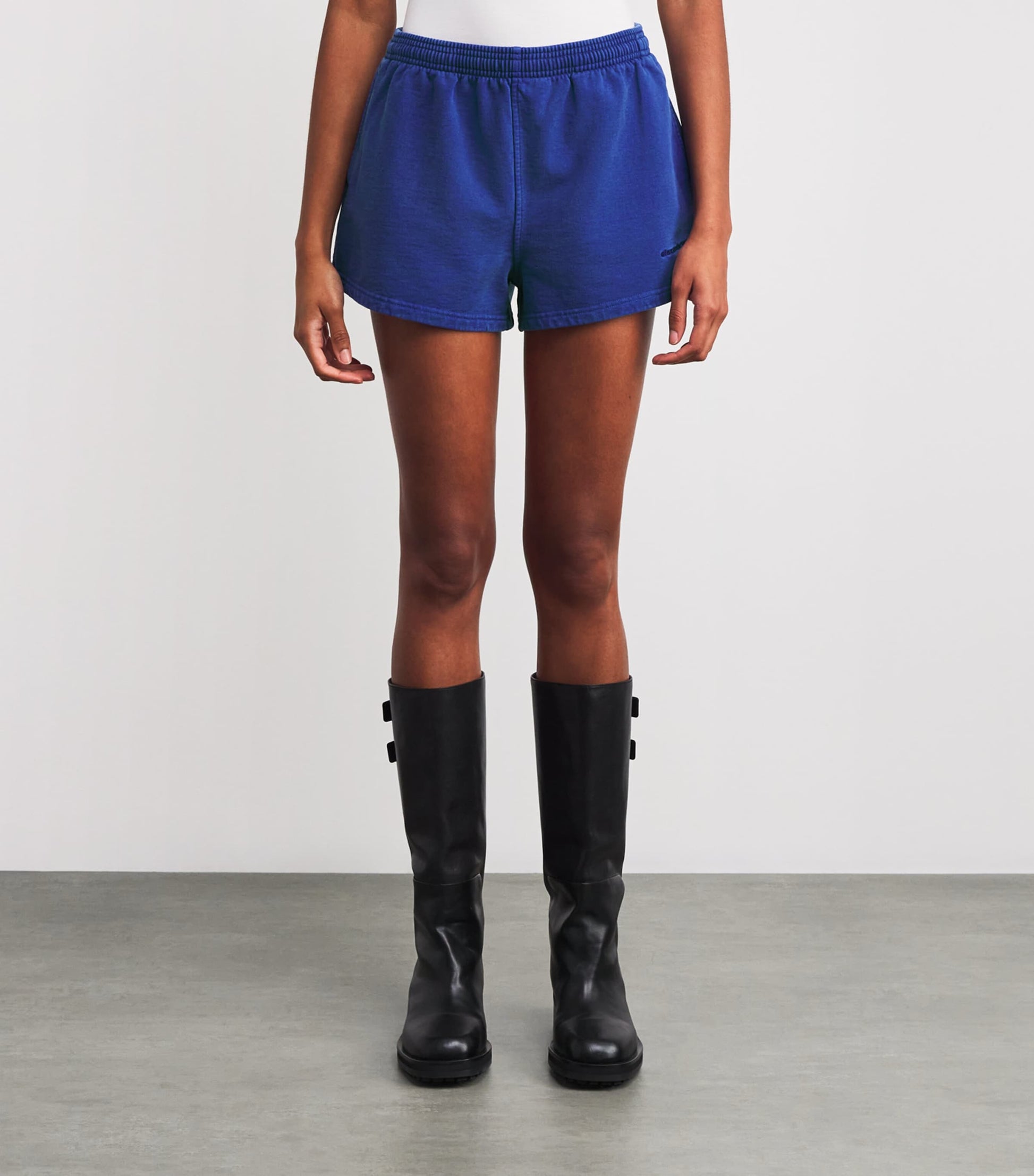 Blue Cotton Logo Shorts