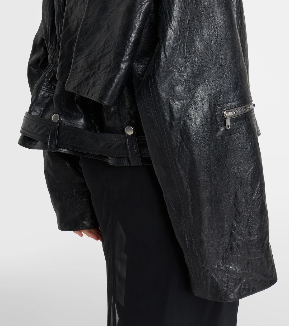Rick Owens - Scarf Light leather biker jacket
