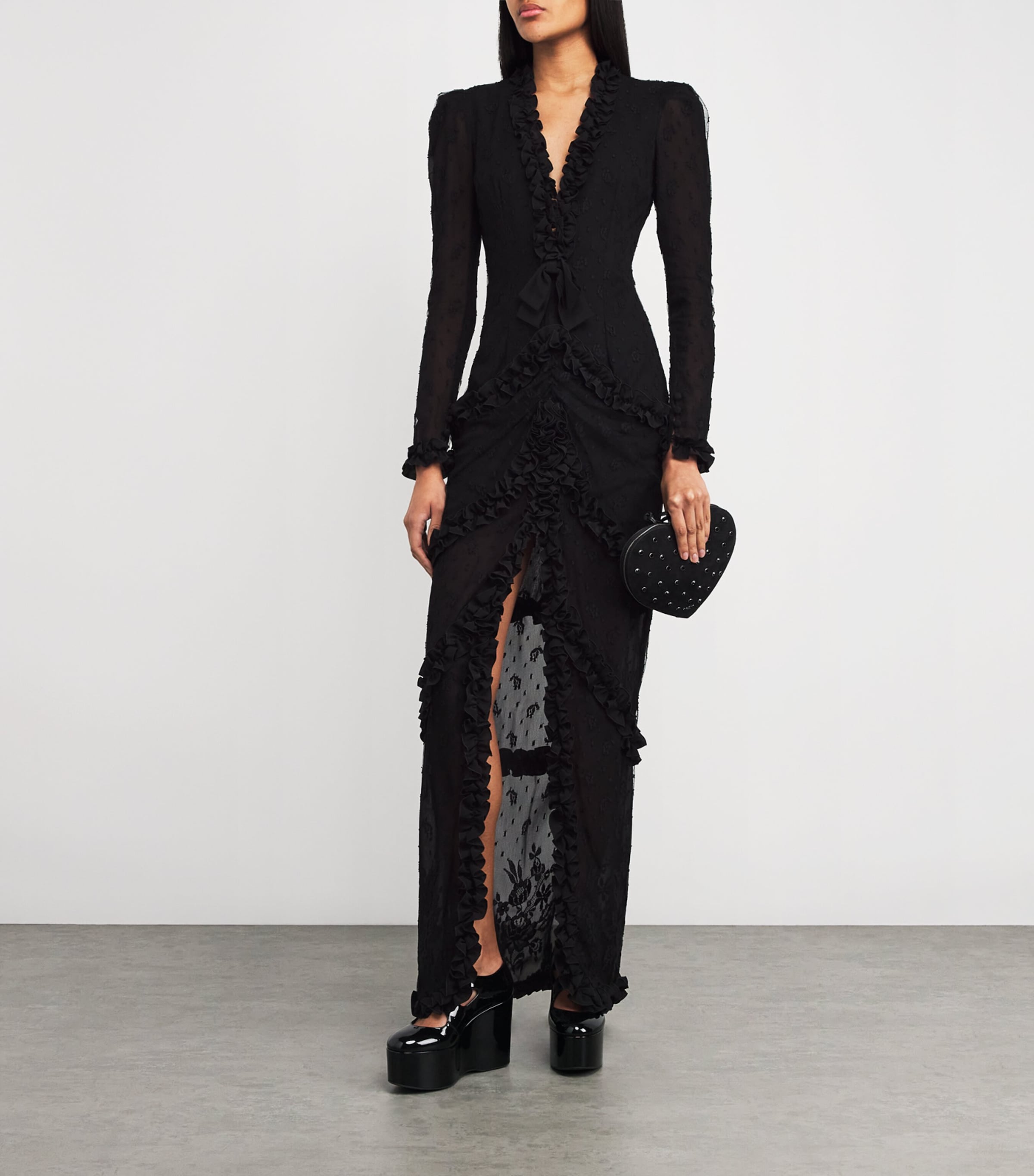 Lace-Detail Maxi Dress