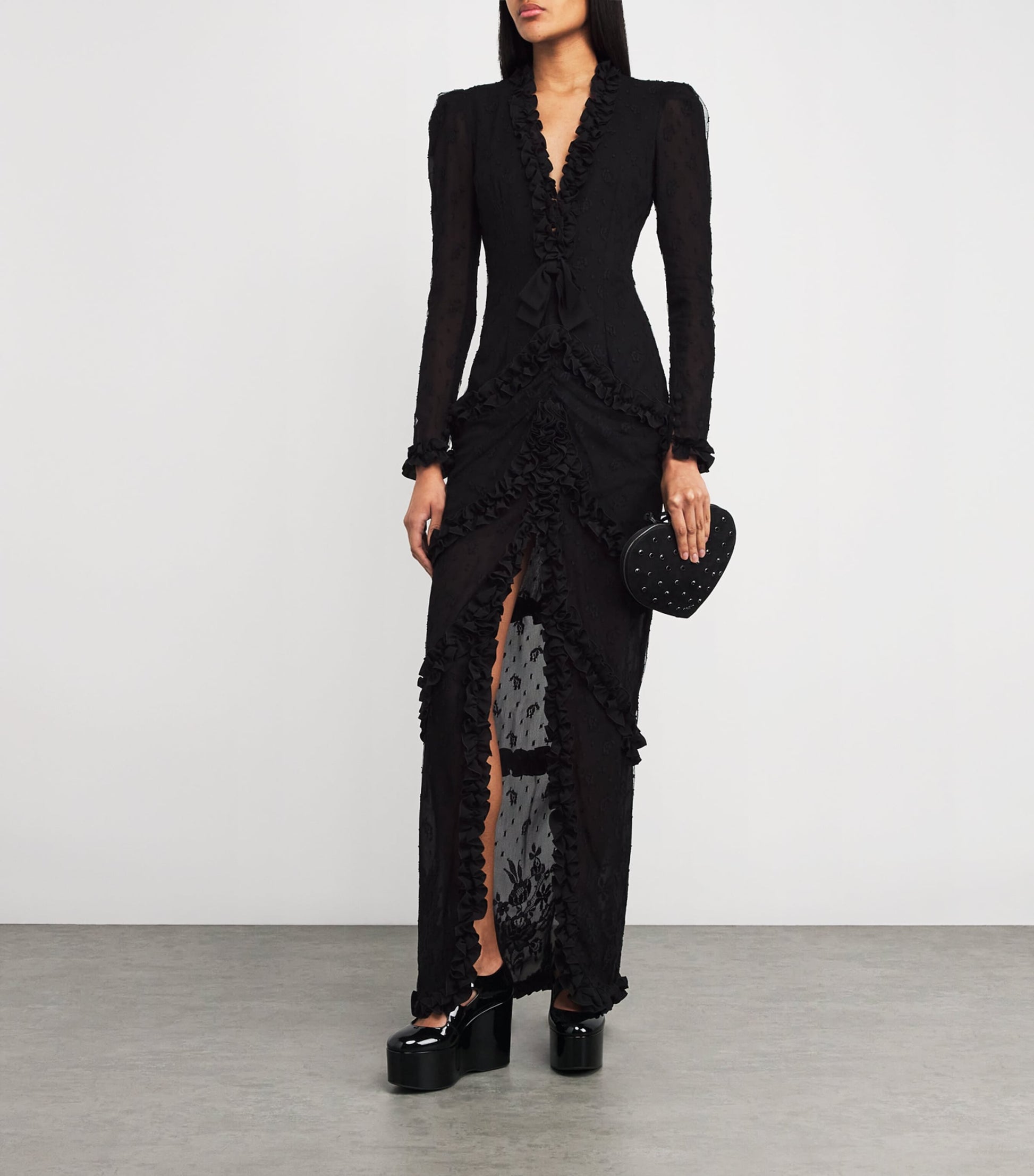 Lace-Detail Maxi Dress