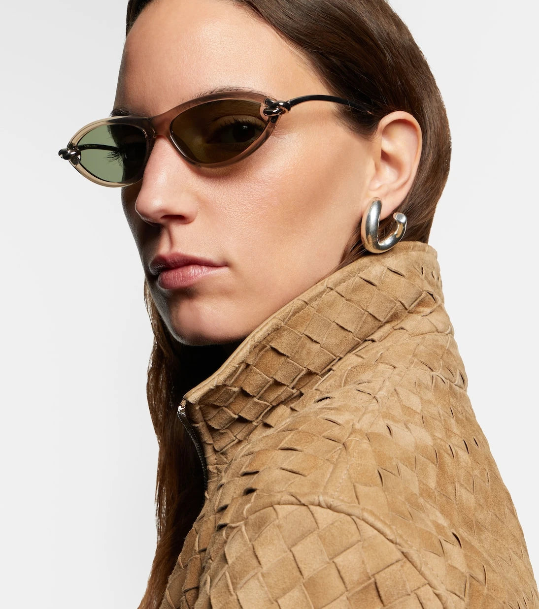 Bottega Veneta - نظارة شمسية عين القط بطبعة نوت