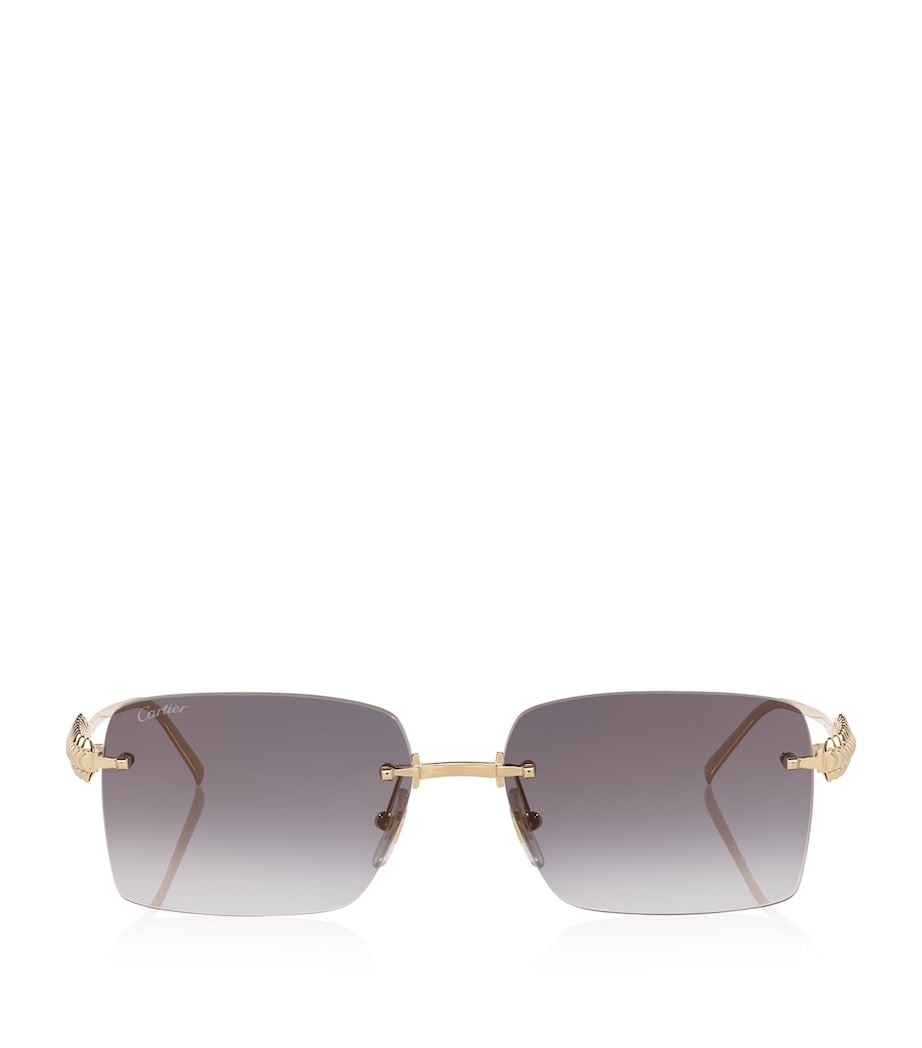 Cartier Gold Metal 06L001801 Rectangle Sunglasses
