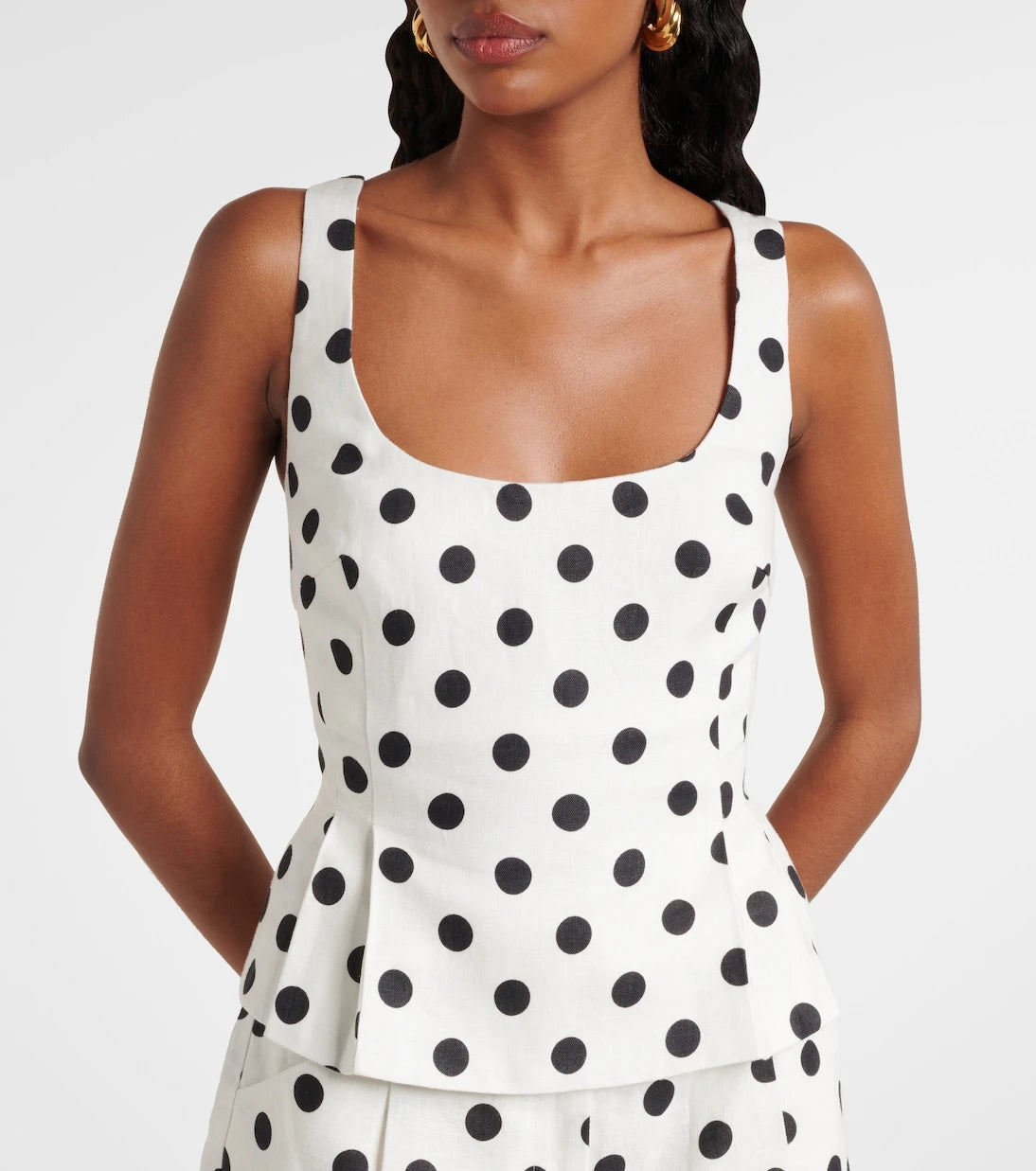Posse - Rosalie polka-dot linen top