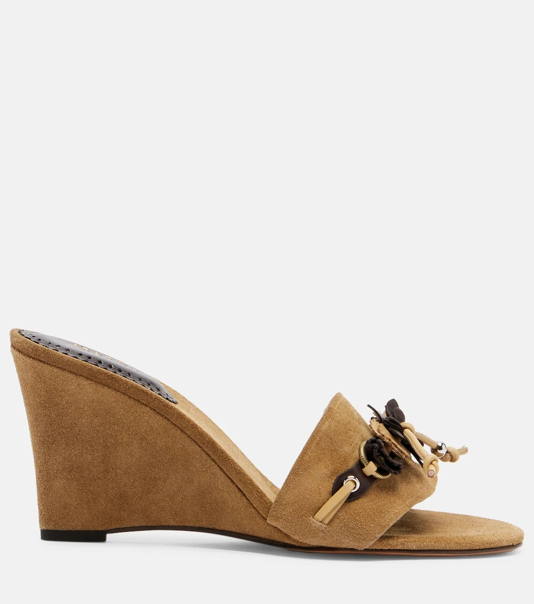 Isabel Marant - Anee embellished suede wedge mules