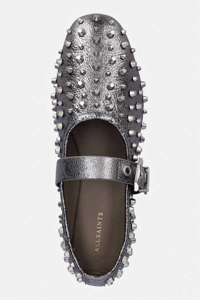 Кожени балеринки AllSaints Sabine Stud Shoe