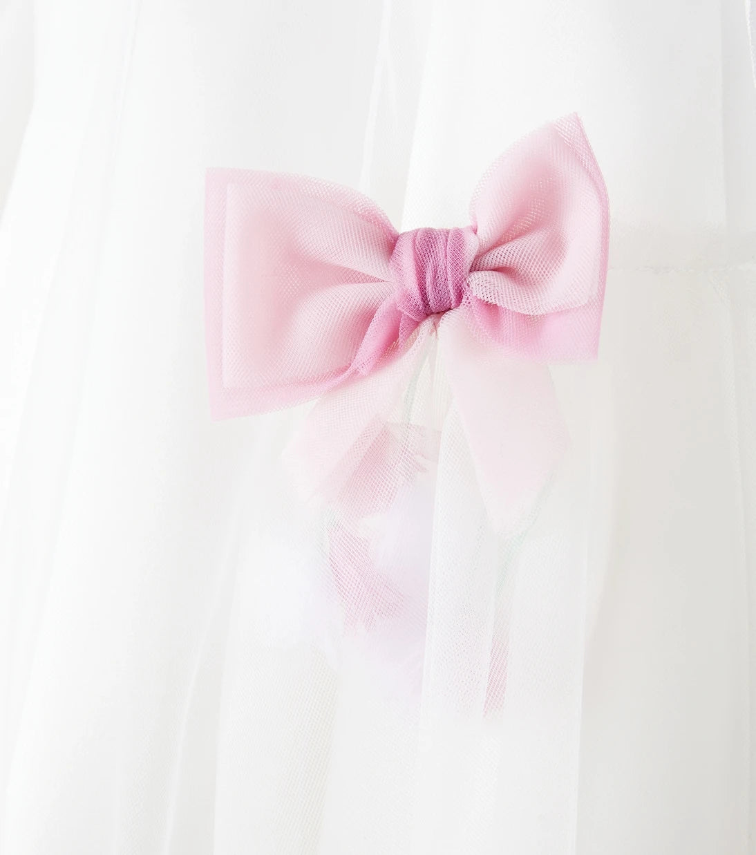 Monnalisa - Bow-detail tulle dress