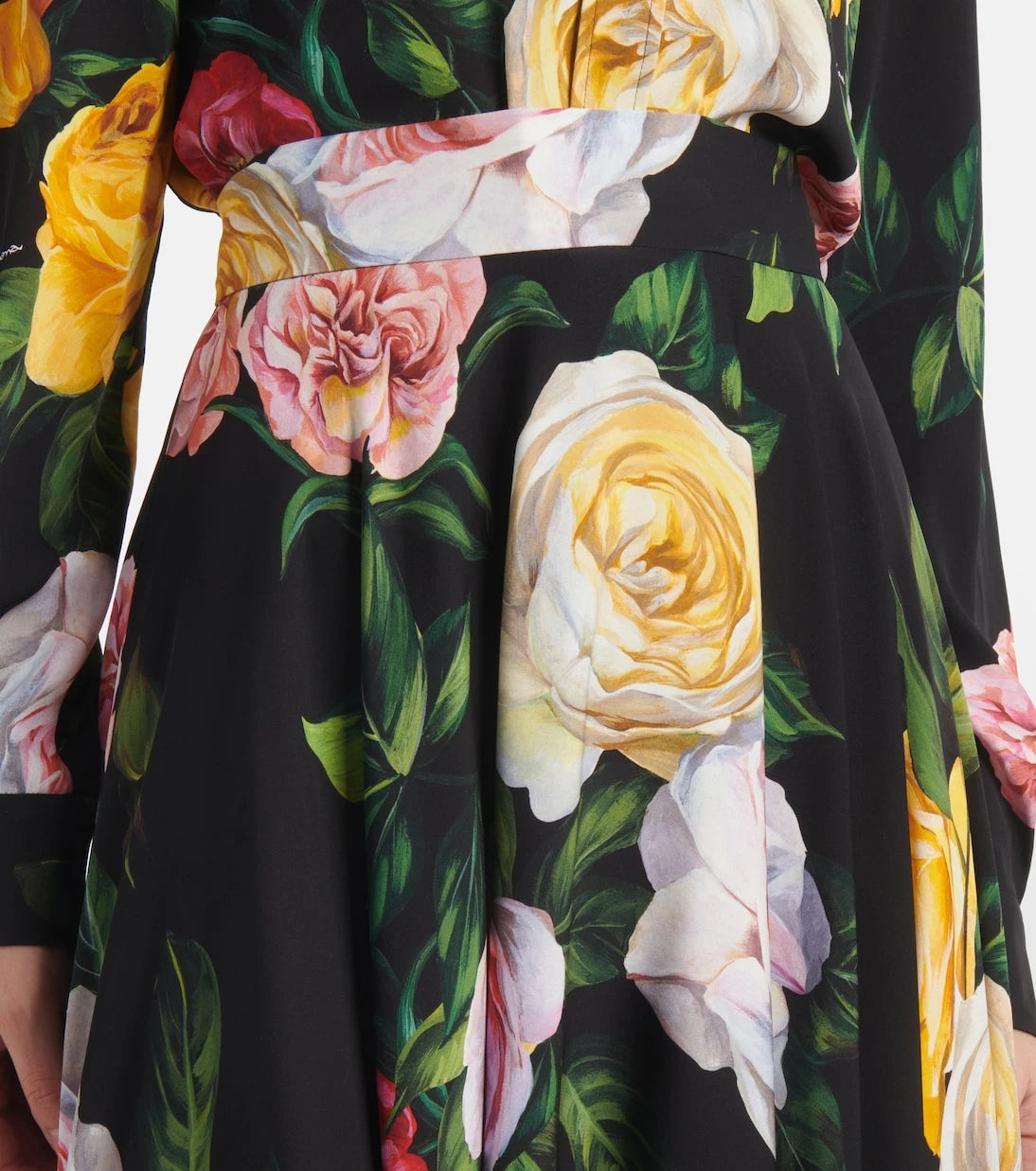 Dolce&Gabbana - Floral silk-blend charmeuse midi skirt