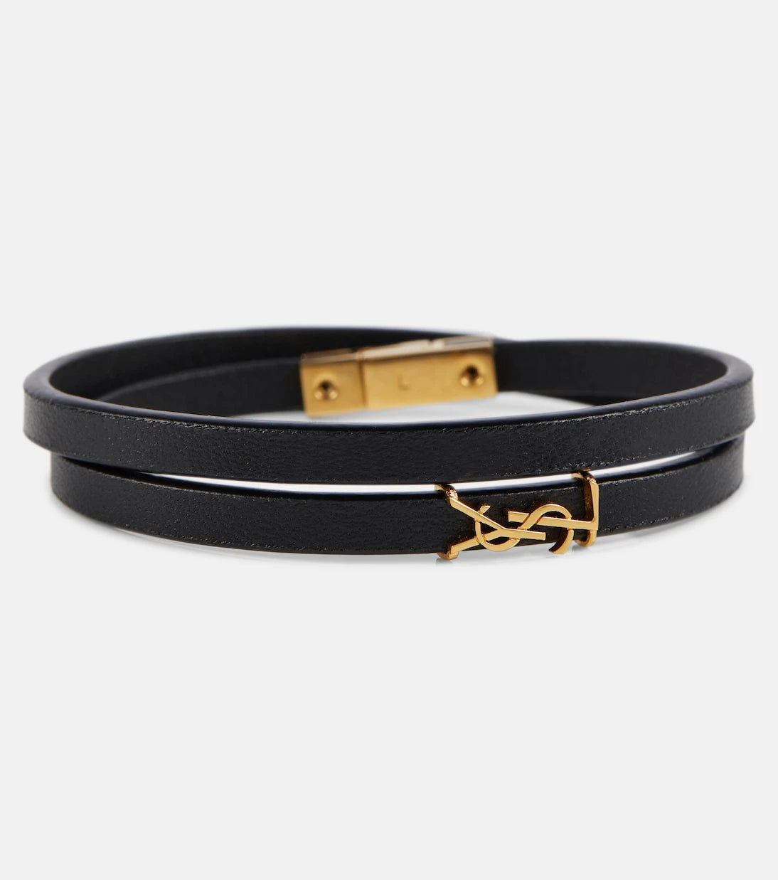 Saint Laurent - YSL logo leather bracelet