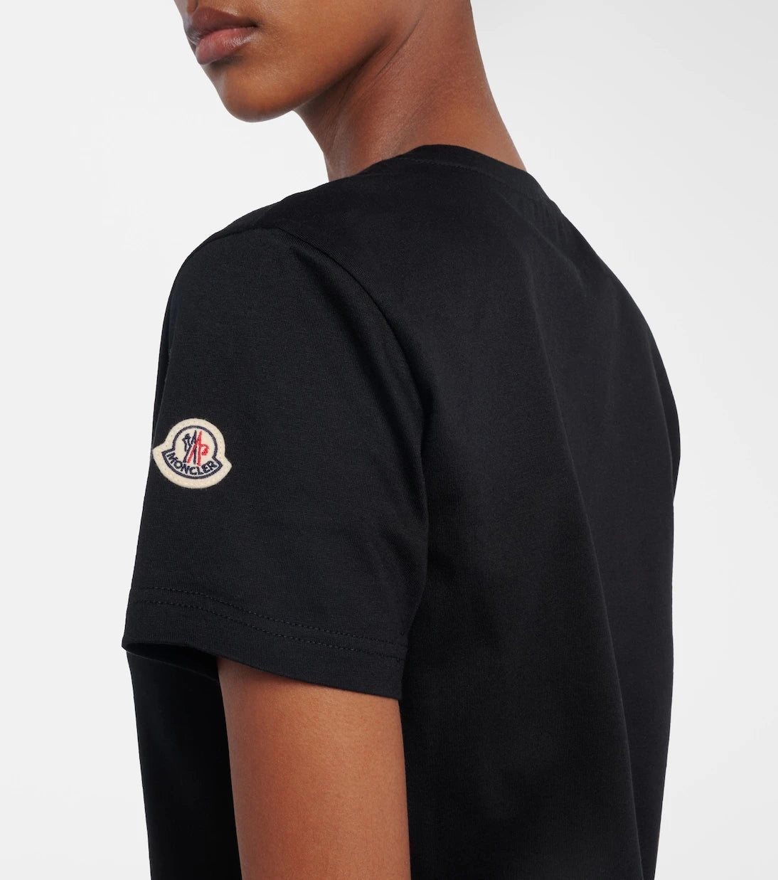 Moncler - تي شيرت من القطن بشعار الماركة